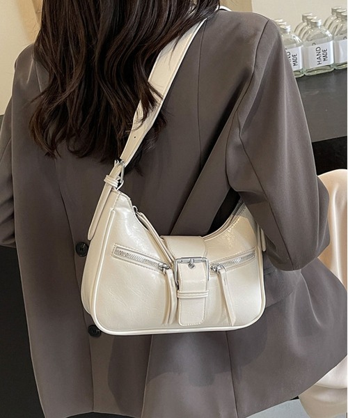ショルダーバッグ・ポシェット MUCENT BIRUS L ENAMEL 2-BELT POCKET SHOULER BAG 5BMR0101 セール】2wayスクエアショルダーバッグ ベルト2本（ショルダー