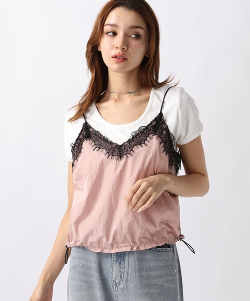 FOREVER 21（フォーエバー トゥエンティーワン）の「【2024SS】レースドッキングナイロンキャミ（キャミソール・レディース・グレー/ピンク・FREE）」の10枚目の写真