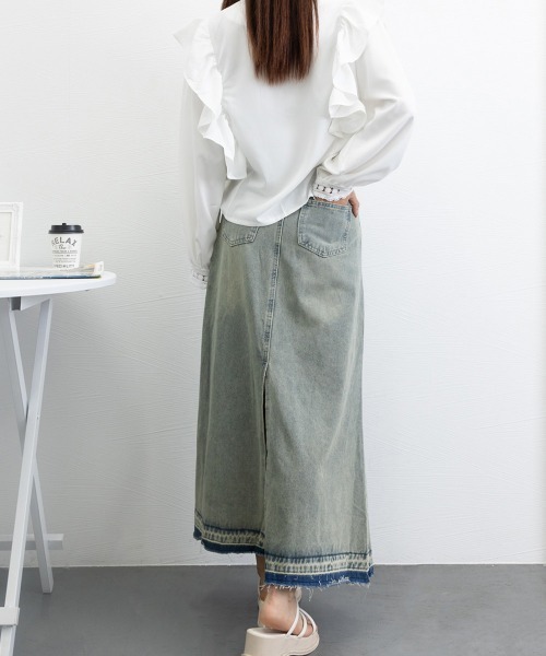 Miniministore(ミニミニストア)の「カットオフデザインデニムスカート 韓国風(デニムスカート・レディース・サックスブルー・S/M/L/XL)」の15枚目の写真