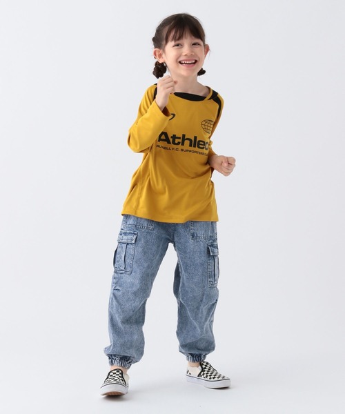 BAYFLOW（ベイフロー）の「[ウエストサイズ調整可] ワイドカーゴパンツ(KIDS）（カーゴパンツ・キッズ・ブルー/カーキ/ブラック/ピンク・130cm/120cm/110cm/150cm/140cm）」の19枚目の写真