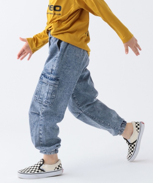 BAYFLOW（ベイフロー）の「[ウエストサイズ調整可] ワイドカーゴパンツ(KIDS）（カーゴパンツ・キッズ・ブルー/カーキ/ブラック/ピンク・130cm/120cm/110cm/150cm/140cm）」の22枚目の写真