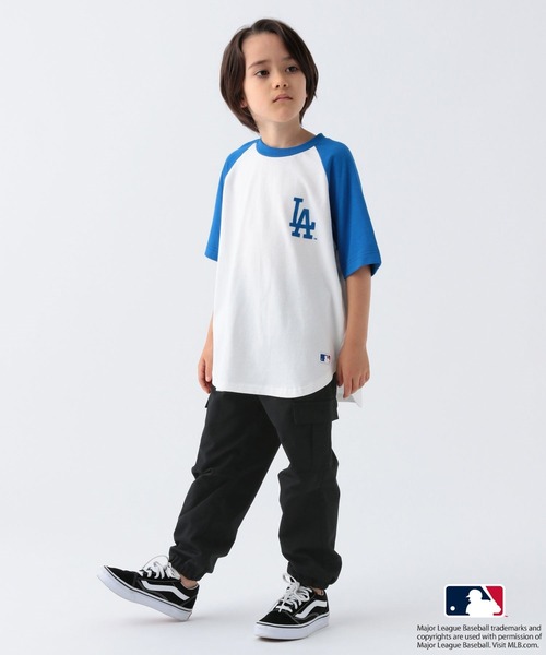 BAYFLOW（ベイフロー）の「[ウエストサイズ調整可] ワイドカーゴパンツ(KIDS）（カーゴパンツ・キッズ・ブルー/カーキ/ブラック/ピンク・130cm/120cm/110cm/150cm/140cm）」の5枚目の写真