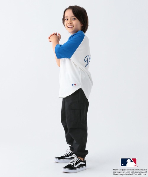 BAYFLOW（ベイフロー）の「[ウエストサイズ調整可] ワイドカーゴパンツ(KIDS）（カーゴパンツ・キッズ・ブルー/カーキ/ブラック/ピンク・130cm/120cm/110cm/150cm/140cm）」の6枚目の写真