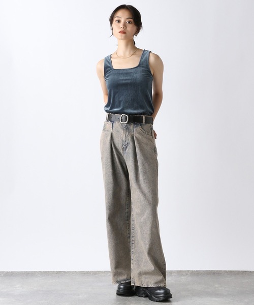 JEANASIS（ジーナシス）の「ショルダースナップベロアタンク/142595（タンクトップ・レディース・ネイビー/ブラウン/ブルー/ブラウン系その他/グレー系その他・FREE）」の22枚目の写真