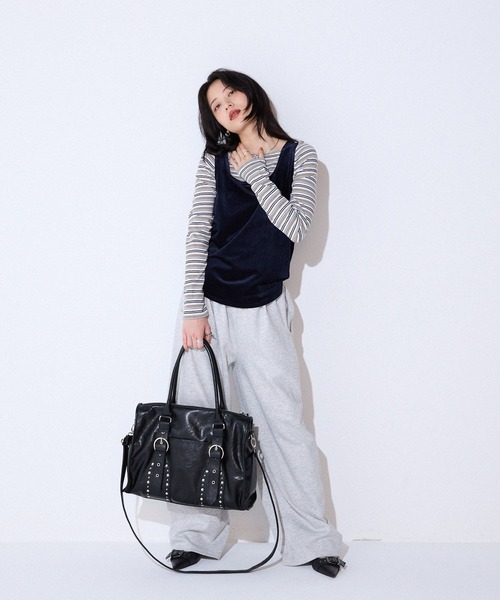 JEANASIS（ジーナシス）の「ショルダースナップベロアタンク/142595（タンクトップ・レディース・ネイビー/ブラウン/ブルー/ブラウン系その他/グレー系その他・FREE）」の10枚目の写真