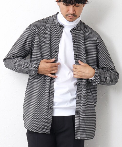 NOLLEY’S（ノーリーズ）の「ハイゲージ イージーバンドカラーシャツ（シャツ/ブラウス・メンズ・ネイビー/ホワイト系その他/グレー・XL/L/M/S）」の2枚目の写真