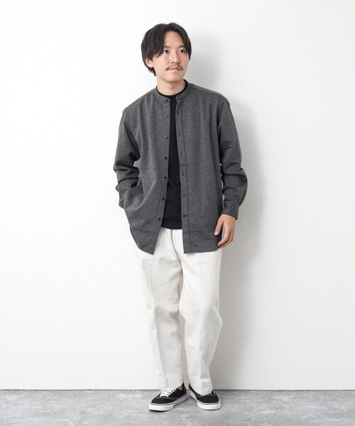 NOLLEY’S（ノーリーズ）の「ハイゲージ イージーバンドカラーシャツ（シャツ/ブラウス・メンズ・ネイビー/ホワイト系その他/グレー・XL/L/M/S）」の19枚目の写真