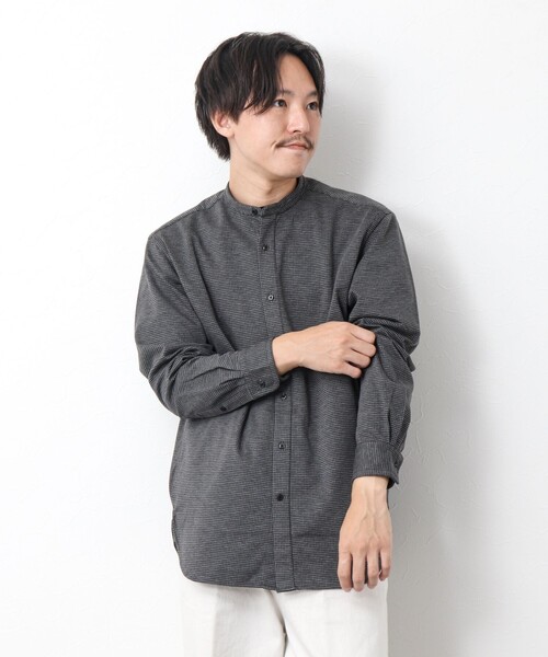 NOLLEY’S（ノーリーズ）の「ハイゲージ イージーバンドカラーシャツ（シャツ/ブラウス・メンズ・ネイビー/ホワイト系その他/グレー・XL/L/M/S）」の22枚目の写真