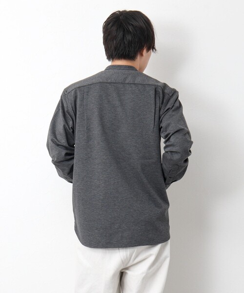 NOLLEY’S（ノーリーズ）の「ハイゲージ イージーバンドカラーシャツ（シャツ/ブラウス・メンズ・ネイビー/ホワイト系その他/グレー・XL/L/M/S）」の11枚目の写真