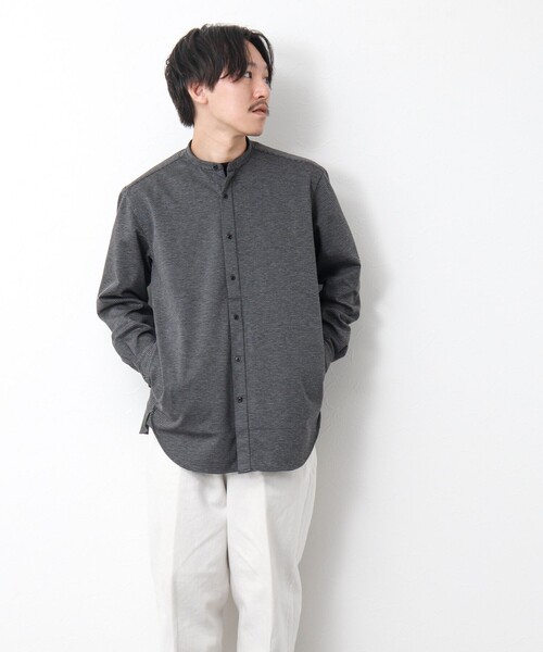 NOLLEY’S（ノーリーズ）の「ハイゲージ イージーバンドカラーシャツ（シャツ/ブラウス・メンズ・ネイビー/ホワイト系その他/グレー・XL/L/M/S）」の12枚目の写真