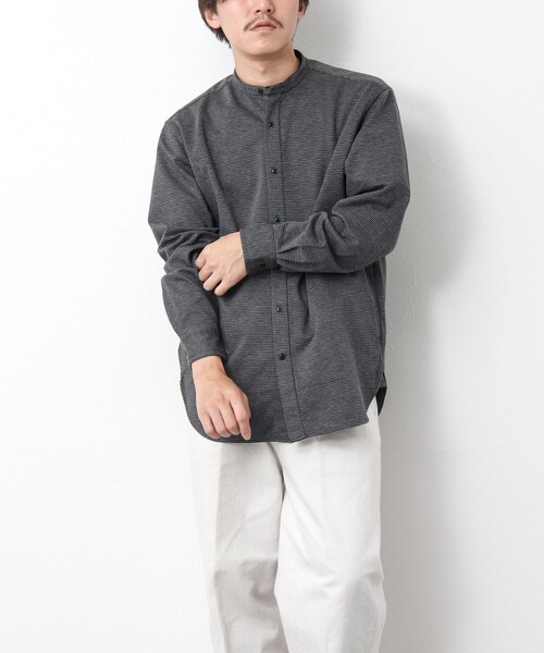 NOLLEY’S（ノーリーズ）の「ハイゲージ イージーバンドカラーシャツ（シャツ/ブラウス・メンズ・ネイビー/ホワイト系その他/グレー・XL/L/M/S）」の14枚目の写真