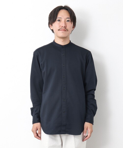 NOLLEY’S（ノーリーズ）の「ハイゲージ イージーバンドカラーシャツ（シャツ/ブラウス・メンズ・ネイビー/ホワイト系その他/グレー・XL/L/M/S）」の5枚目の写真