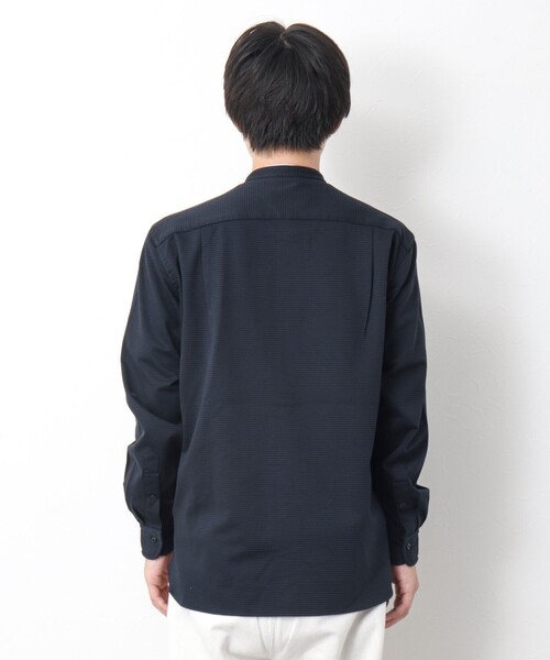 NOLLEY’S（ノーリーズ）の「ハイゲージ イージーバンドカラーシャツ（シャツ/ブラウス・メンズ・ネイビー/ホワイト系その他/グレー・XL/L/M/S）」の7枚目の写真