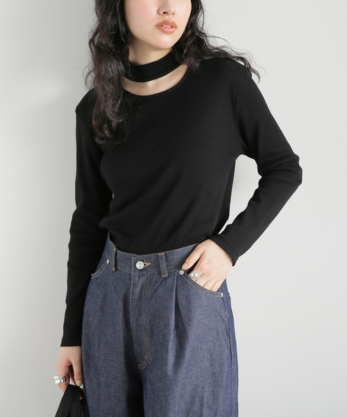 【セール】テレコチョーカープルオーバー(Tシャツ/カットソー)|journal standard L'essage(ジャーナルスタンダードレサージュ) 【セール】テレコチョーカープルオーバー(Tシャツ/カットソー)|journal standard L'essage(ジャーナルスタンダードレサージュ)