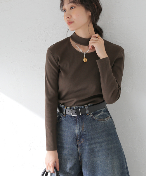 【セール】テレコチョーカープルオーバー(Tシャツ/カットソー)|journal standard L'essage(ジャーナルスタンダードレサージュ) 【セール】テレコチョーカープルオーバー(Tシャツ/カットソー)|journal standard L'essage(ジャーナルスタンダードレサージュ)