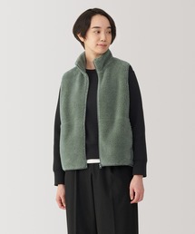 婦人　ボアフリースベスト