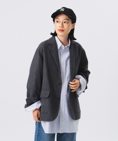 セール】ヘリンボーン ツイル ビッグジャケット（テーラードジャケット  