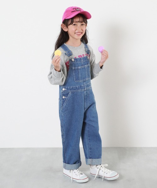 devirock（デビロック）の「デニム サロペット（サロペット/オーバーオール・キッズ・サックスブルー系1/ワンウォッシュ・100cm/110cm/120cm/130cm/140cm/150cm/160cm）」の6枚目の写真