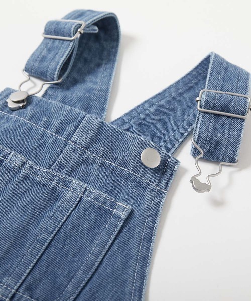 devirock（デビロック）の「デニム サロペット（サロペット/オーバーオール・キッズ・サックスブルー系1/ワンウォッシュ・100cm/110cm/120cm/130cm/140cm/150cm/160cm）」の16枚目の写真