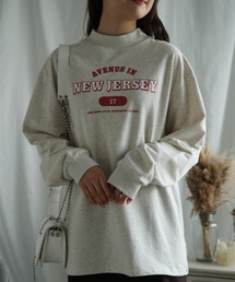 セミハイネックプリントロンT