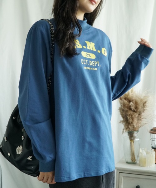 aimoha（アイモハ）の「セミハイネックプリントロンT（Tシャツ/カットソー・レディース・ホワイト/ライトグレー/グリーン/ダークグレー/ベージュ/ネイビー/グレー・SMALL/MEDIUM/LARGE/X-LARGE）」の9枚目の写真