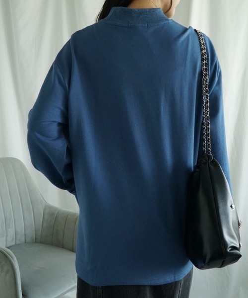 aimoha（アイモハ）の「セミハイネックプリントロンT（Tシャツ/カットソー・レディース・ホワイト/ライトグレー/グリーン/ダークグレー/ベージュ/ネイビー/グレー・SMALL/MEDIUM/LARGE/X-LARGE）」の11枚目の写真