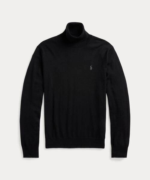 Polo Ralph Lauren ブラックセーター M ウォッシャブル ウール タートルネック セーター（ニット