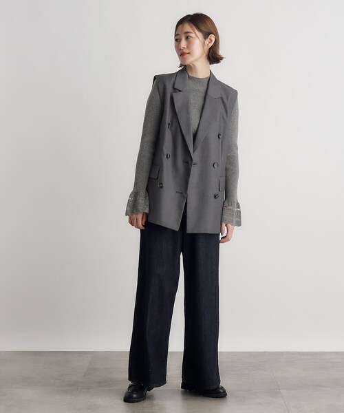 grove（グローブ）の「◆ダブルテーラードジレ（ベスト・レディース・チャコールグレー/ブラック・02/01/03）」の5枚目の写真