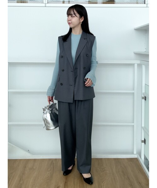 grove（グローブ）の「◆ダブルテーラードジレ（ベスト・レディース・チャコールグレー/ブラック・02/01/03）」の6枚目の写真