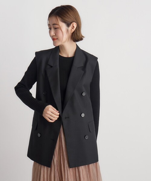 grove（グローブ）の「◆ダブルテーラードジレ（ベスト・レディース・チャコールグレー/ブラック・02/01/03）」の8枚目の写真