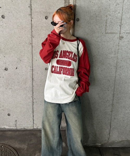 sedacle(セダクル)の「アップリケロゴラグランロンT(Tシャツ/カットソー・メンズ・ブラウン/チャコールグレー/アイボリー・SMALL/MEDIUM/LARGE)」の5枚目の写真