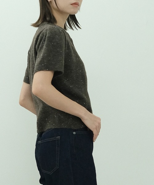 HEILIS（ヘイリス）の「パフスリーブ半袖ネップカーディガン