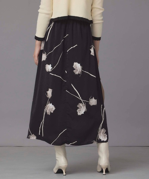 fifth（フィフス）の「モノトーンフラワープリントスカート（スカート・レディース・ブラック/アイボリー・M）」の9枚目の写真