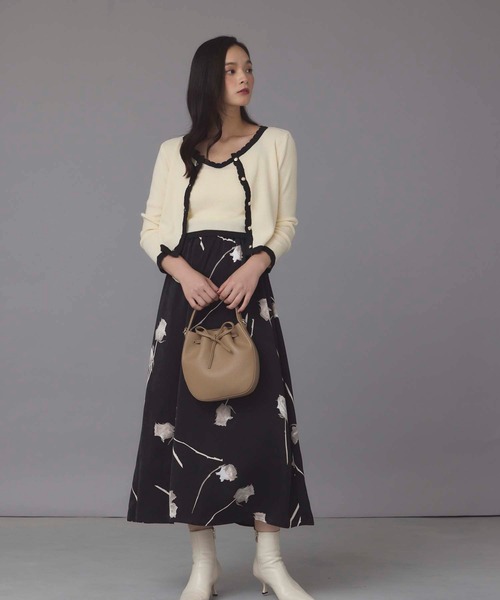fifth（フィフス）の「モノトーンフラワープリントスカート（スカート・レディース・ブラック/アイボリー・M）」の10枚目の写真