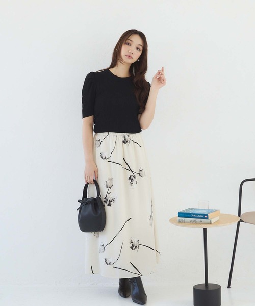 fifth（フィフス）の「モノトーンフラワープリントスカート（スカート・レディース・ブラック/アイボリー・M）」の16枚目の写真