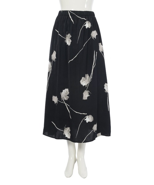fifth（フィフス）の「モノトーンフラワープリントスカート（スカート・レディース・ブラック/アイボリー・M）」の3枚目の写真