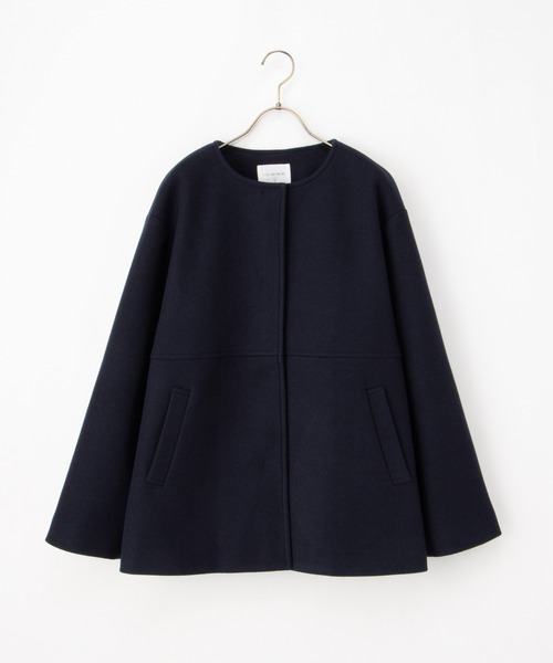 Honeys（ハニーズ）の「【抗菌防臭・静電気軽減】ノーカラーコート（ノーカラーコート・レディース・アイボリー/ブラック/ネイビー/モカ/ベージュ・S/M/L/LL/3L）」の11枚目の写真