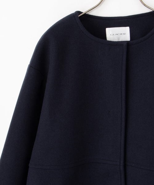 Honeys（ハニーズ）の「【抗菌防臭・静電気軽減】ノーカラーコート（ノーカラーコート・レディース・アイボリー/ブラック/ネイビー/モカ/ベージュ・S/M/L/LL/3L）」の12枚目の写真