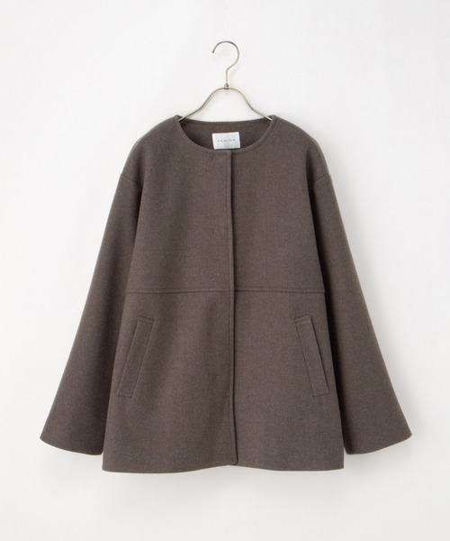 Honeys（ハニーズ）の「【抗菌防臭・静電気軽減】ノーカラーコート（ノーカラーコート・レディース・アイボリー/ブラック/ネイビー/モカ/ベージュ・S/M/L/LL/3L）」の13枚目の写真