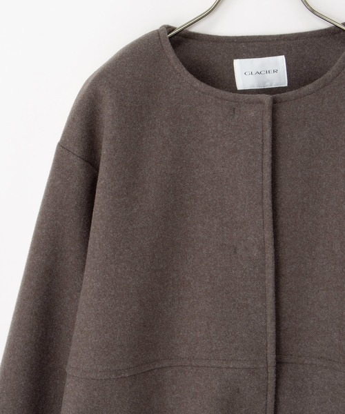 Honeys（ハニーズ）の「【抗菌防臭・静電気軽減】ノーカラーコート（ノーカラーコート・レディース・アイボリー/ブラック/ネイビー/モカ/ベージュ・S/M/L/LL/3L）」の14枚目の写真