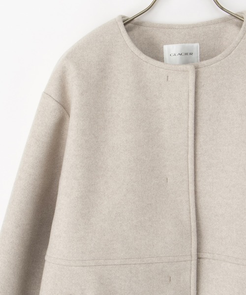 Honeys（ハニーズ）の「【抗菌防臭・静電気軽減】ノーカラーコート（ノーカラーコート・レディース・アイボリー/ブラック/ネイビー/モカ/ベージュ・S/M/L/LL/3L）」の16枚目の写真