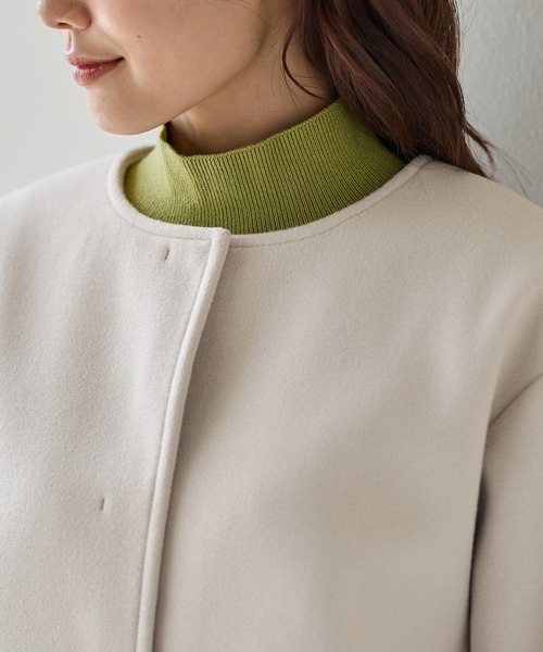 Honeys（ハニーズ）の「【抗菌防臭・静電気軽減】ノーカラーコート（ノーカラーコート・レディース・アイボリー/ブラック/ネイビー/モカ/ベージュ・S/M/L/LL/3L）」の20枚目の写真