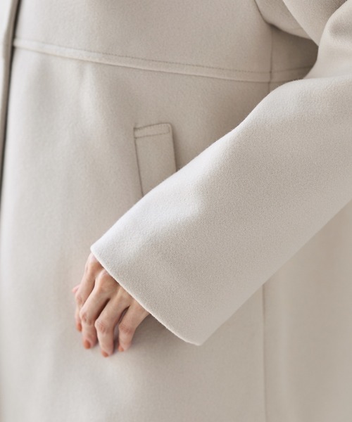 Honeys（ハニーズ）の「【抗菌防臭・静電気軽減】ノーカラーコート（ノーカラーコート・レディース・アイボリー/ブラック/ネイビー/モカ/ベージュ・S/M/L/LL/3L）」の22枚目の写真