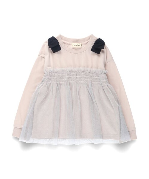 BRANSHES（ブランシェス）の「チュールドッキング長袖Ｔシャツ（Tシャツ/カットソー・キッズ・ピンク/アイボリー/ブラック・150/140/100/80/120/90/130/110）」の10枚目の写真