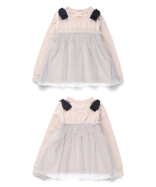 BRANSHES（ブランシェス）の「チュールドッキング長袖Ｔシャツ（Tシャツ/カットソー・キッズ・ピンク/アイボリー/ブラック・150/140/100/80/120/90/130/110）」の11枚目の写真