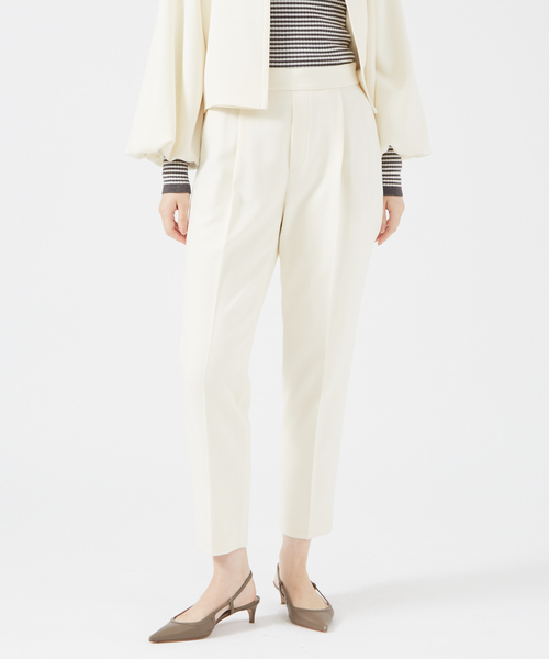 qualite（カリテ）の「【美脚シルエット】ダブルクロスセンタープレスパンツ/オフィスカジュアル（スラックス・レディース・グレー/ブルー/アイボリー/ブラック・34/36/38/40）」の12枚目の写真