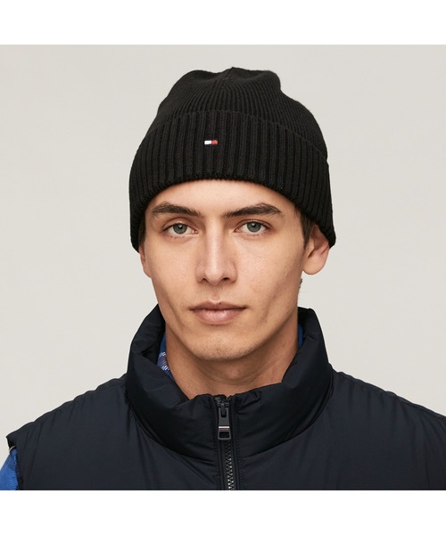TOMMY HILFIGER（トミーヒルフィガー）の「コットンニットキャップ（ニットキャップ/ビーニー・メンズ・ブラック/グレー/ピンク/ネイビー/イエロー/レッド・FREE）」の7枚目の写真