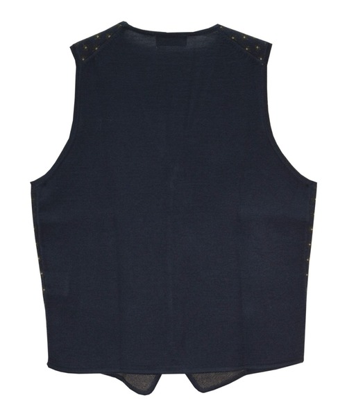 BRICK HOUSE by TOKYO SHIRT(ブリックハウス)の「小紋メンズニットジレ(ベスト・メンズ・ネイビー/ネイビー系2・M/L/LL)」の9枚目の写真