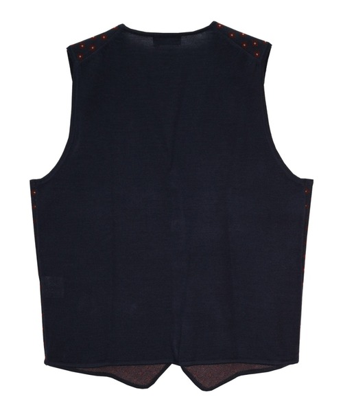 BRICK HOUSE by TOKYO SHIRT(ブリックハウス)の「小紋メンズニットジレ(ベスト・メンズ・ネイビー/ネイビー系2・M/L/LL)」の5枚目の写真
