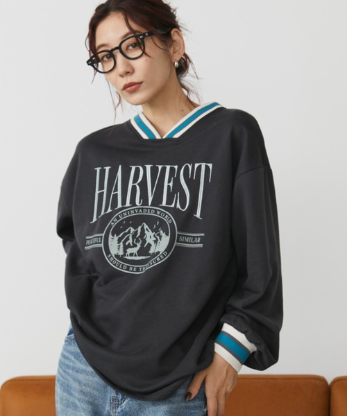 Auntie Rosa Holiday(アンティローザホリデー)の「リブラインVネックスウェットプルオーバー(スウェット・レディース・グレー/チャコールグレー/ボルドー・FREE)」の19枚目の写真